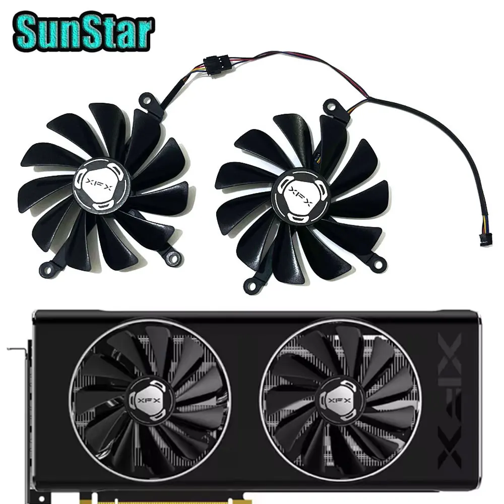 

NEW 1SET 95MM RX 5700 FDC10U12S9-C CF1010U12S GPU Cooling Fan For XFX Radeon RX5700 RX5700 XT THICC II Ultra Video Card Cooler