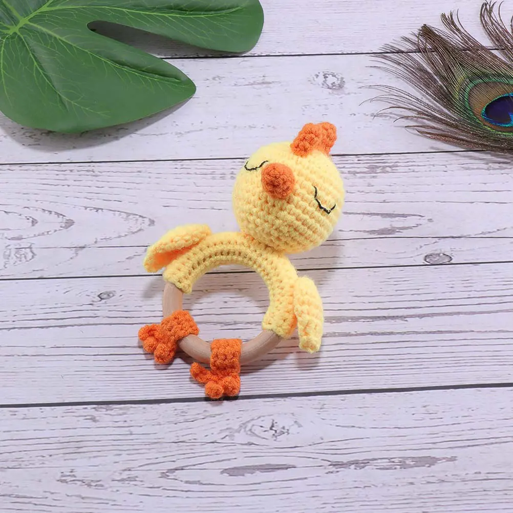 1Pc schattig houten handgebreid creatief kuiken voor sensorische ontwikkeling van baby's