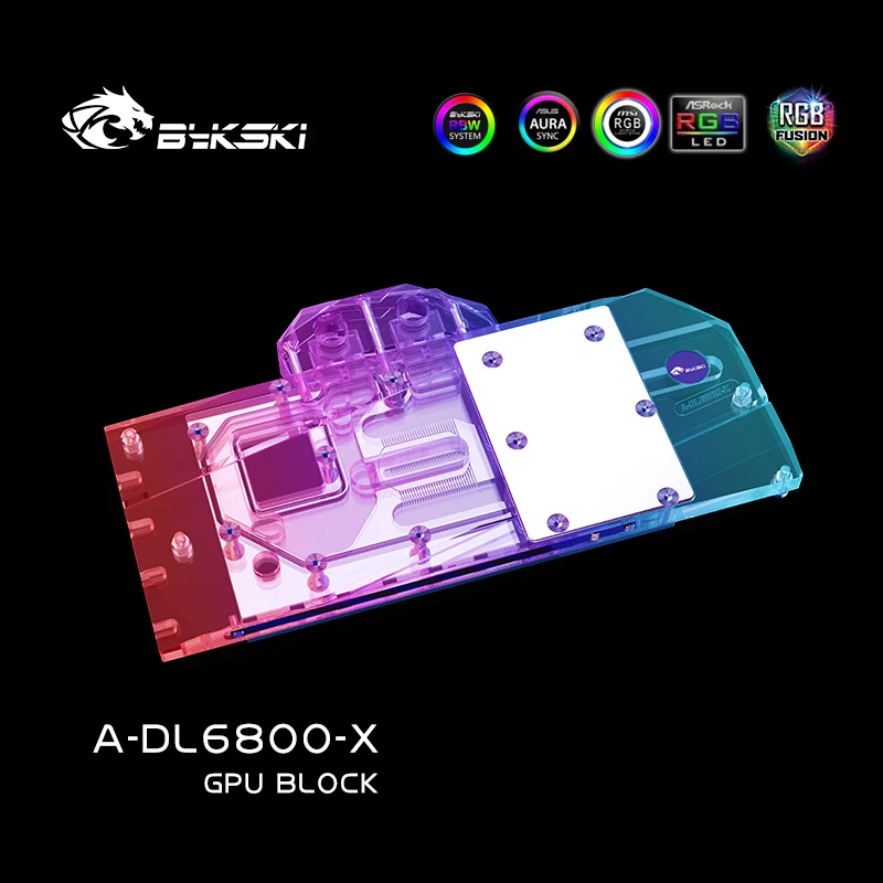 Bykski A-DL6800-X blocco acqua GPU a copertura totale per DATALAND Radeon RX 6800 16GB X/zaffiro Pulse Radeon Rx 6800 16gb 3 ventole