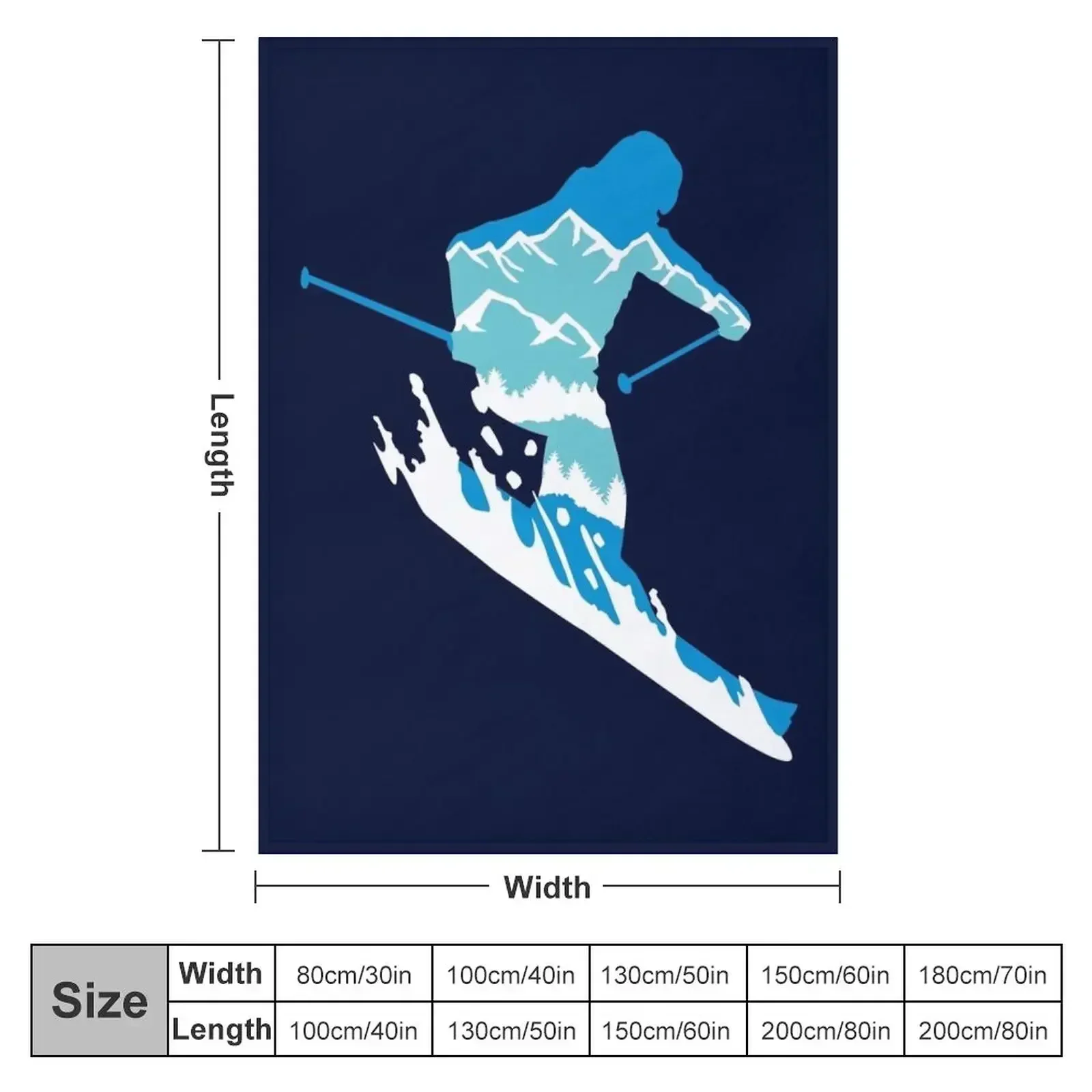 Skier and mountain silhouette - skiing, skiing Throw Blanket Cute Beautifuls Moving manga halloween Comforter Blankets