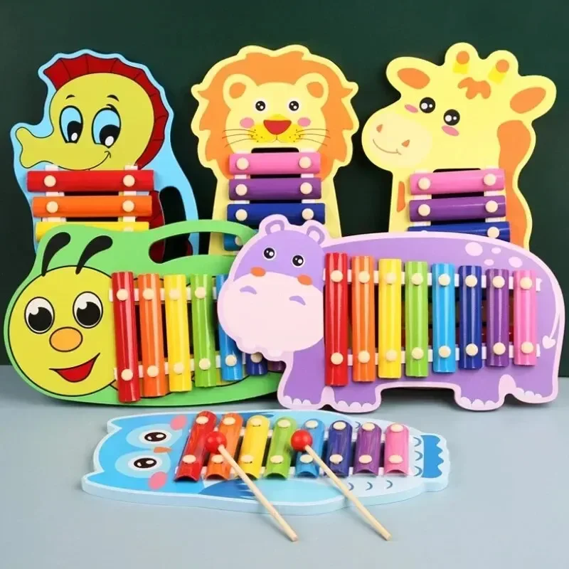 8 Scales Xylophone Educational Percussion Xylophone Learning Professional Kid Wood Colorful Musical Instrument Toys for Children