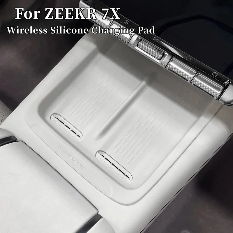 For Zeekr 7X 2024 2025 Car Styling Central Control Wireless Charging Silicone Pad Central Storage Dustproof Mat Acccessories