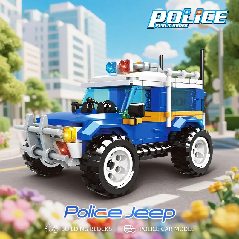 

MOC J eep Car Building Blocks Vehicle City Police Truck Car Bricks Construction Toys for Children Gift 236PCS