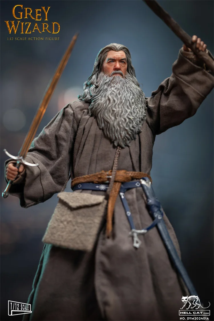 متوفر في المخزون الجحيم القط DYM202401 1/12 الرجال الجندي رمادي رداء معالج الحكيمة الجان رمادي معالج المنقولة عمل مجموعة كاملة 6 بوصة لعبة مجسمة