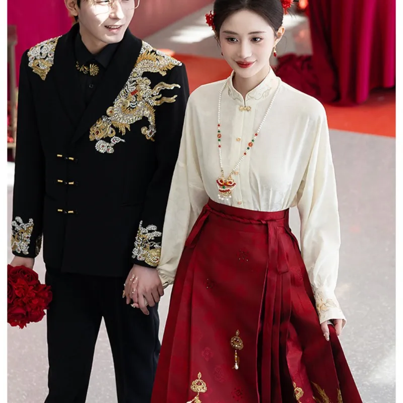 

New Chinese-style traditional Chinese toasting Han-style wedding attire