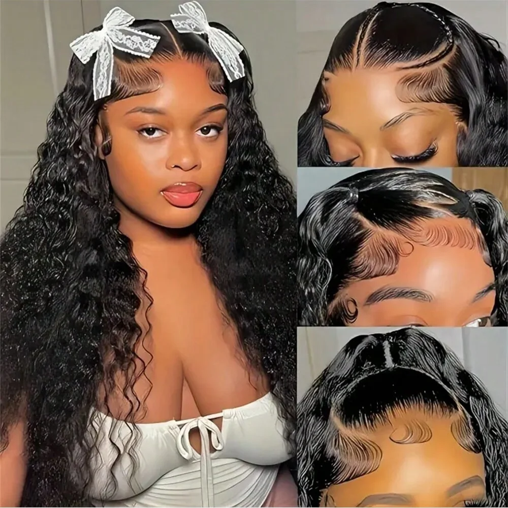 Brazilian Remy Human Hair Wigs Curly Lace Front Jerry Curl 13x4 Pre Plucked Lace Front Wigs 32 Inch