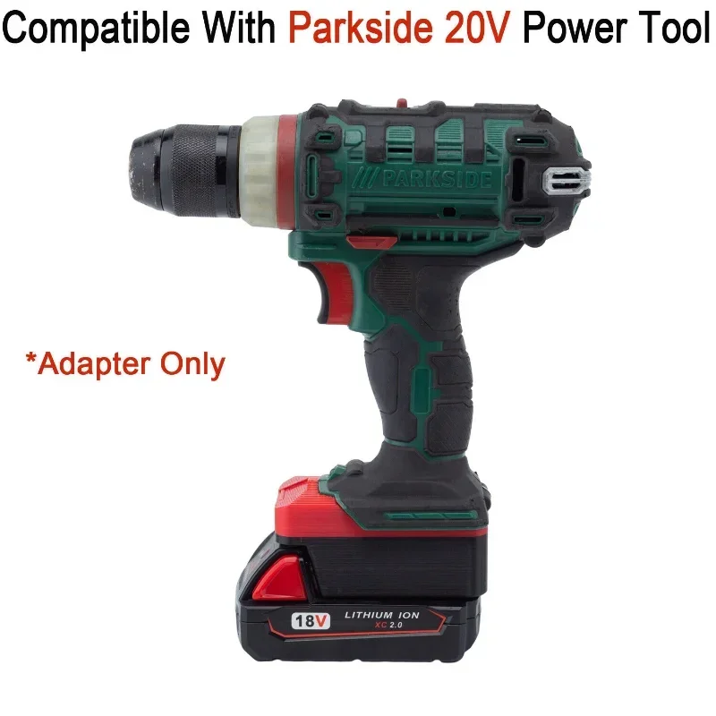 Imagem -02 - Adaptador de Bateria de Lítio Lipo Parkside Conversor de Ferramentas Elétricas Milwaukee 18v 20v Ferramentas e Bateria Não Incluídas