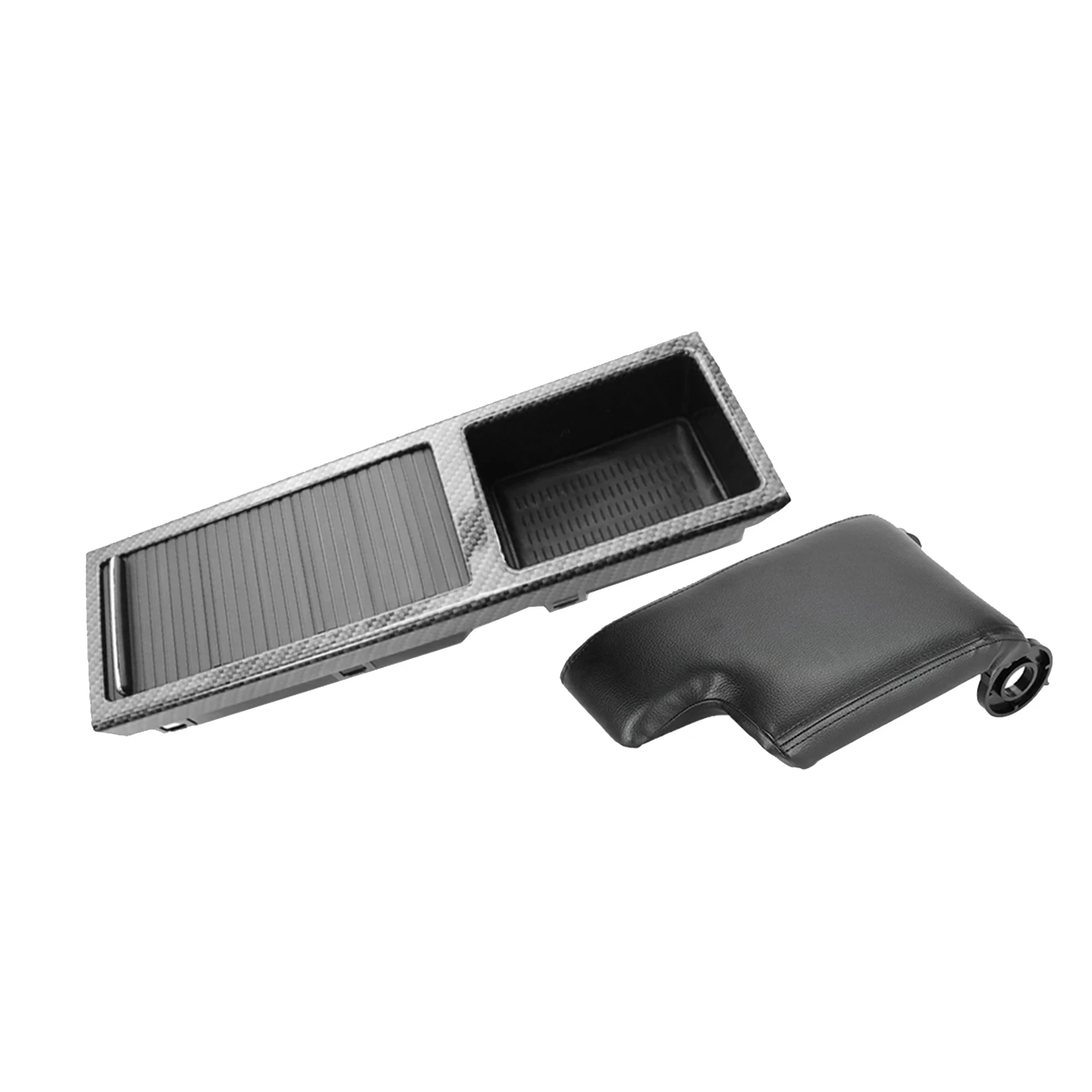 

Carbon Car Center Console Storage Box Drink Cup Holder + Armrest Box Cover for BMW E46 3 Series 1999-2005 51167038323