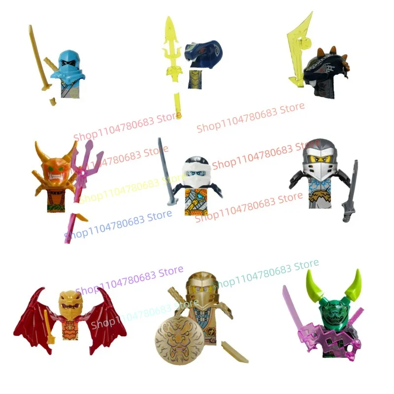 

MOC Ninja Building Blocks Elements Master Mini Figure Assembly Model Display Anime TV Desktop Decor Toy Holiday Gift Collectible