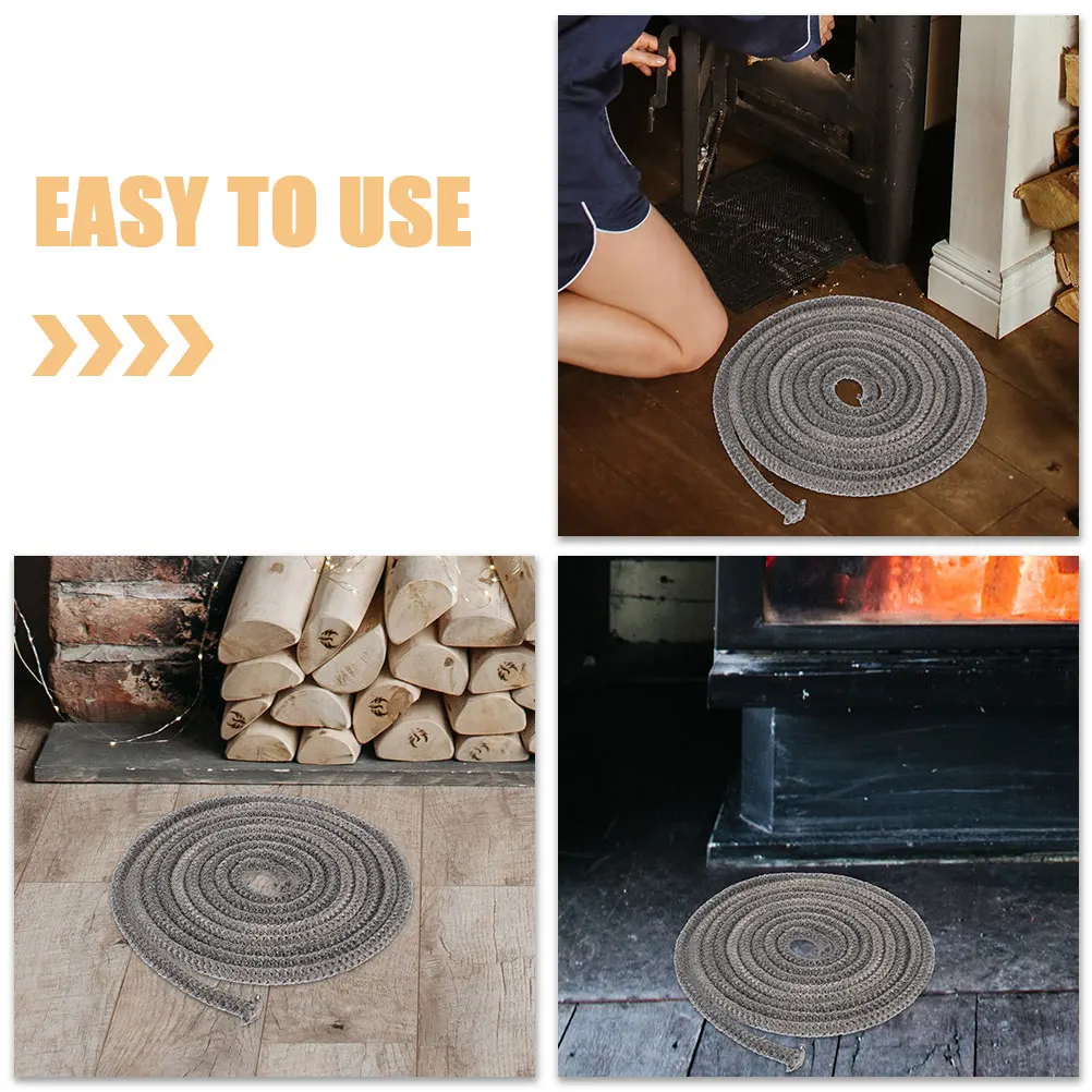 

Self Adhesive Fiberglass Wood Stove Door Gasket Rope Seal Tape High Temperature Resistant Fire Rope for Wood Burning Stove