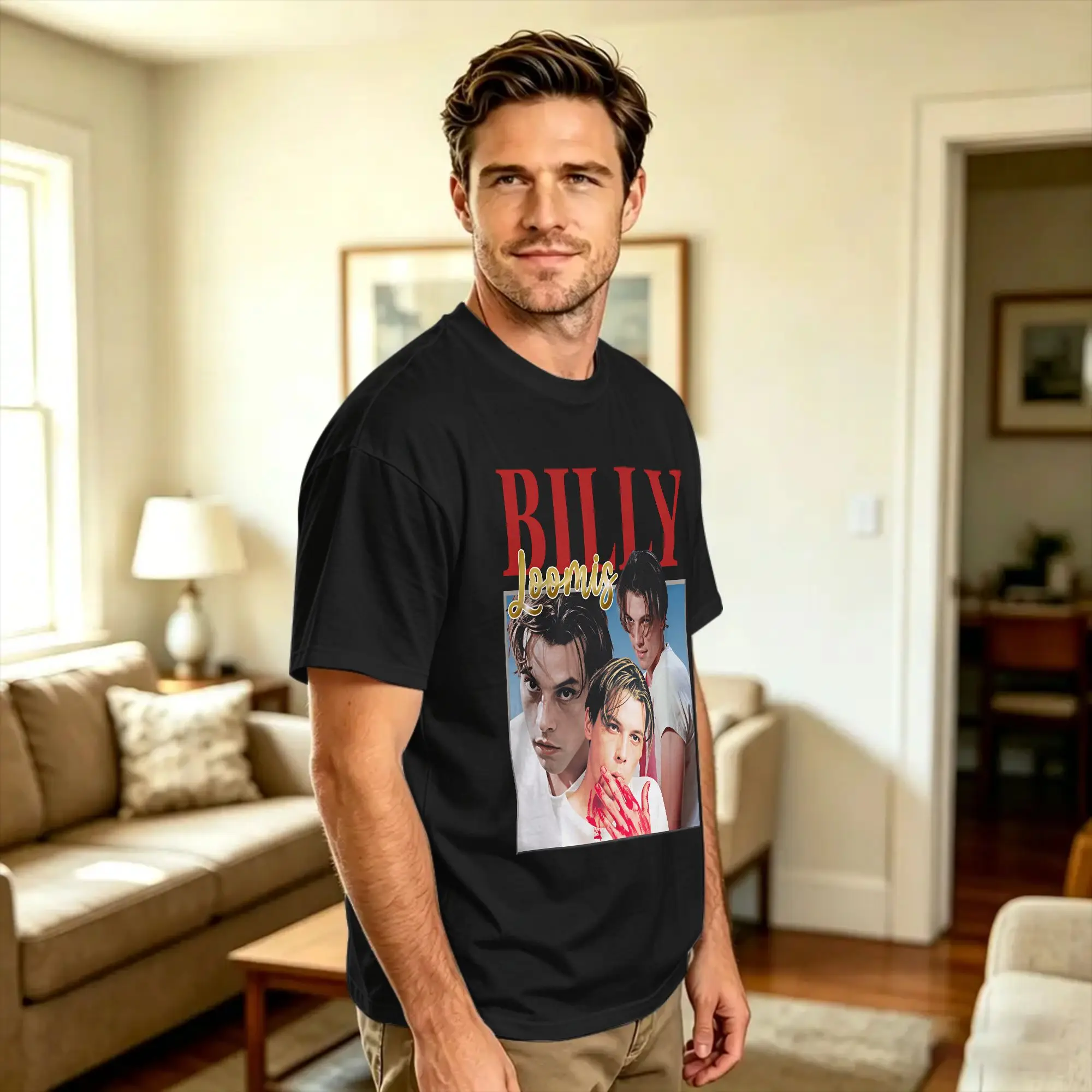 Billy Loomis Vintage Bootleg T Shirt Couple  Y2K Casual T-Shirts Summer Round Neck Trending Tee Shirt Hot Sale Big Size Tops