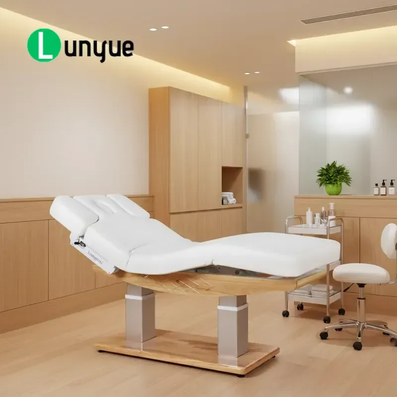 Luxury White 4 Motor Electric Beauty Bed Multifunctional Spa Treatment Massage Table for Facial Eyelash Health Care
