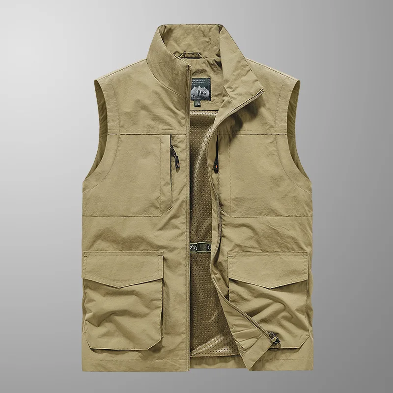 

2024 Men's Autumn New Quick-Drying Vest Multi-Pocket Outdoor Work Clothes Photographical Vest