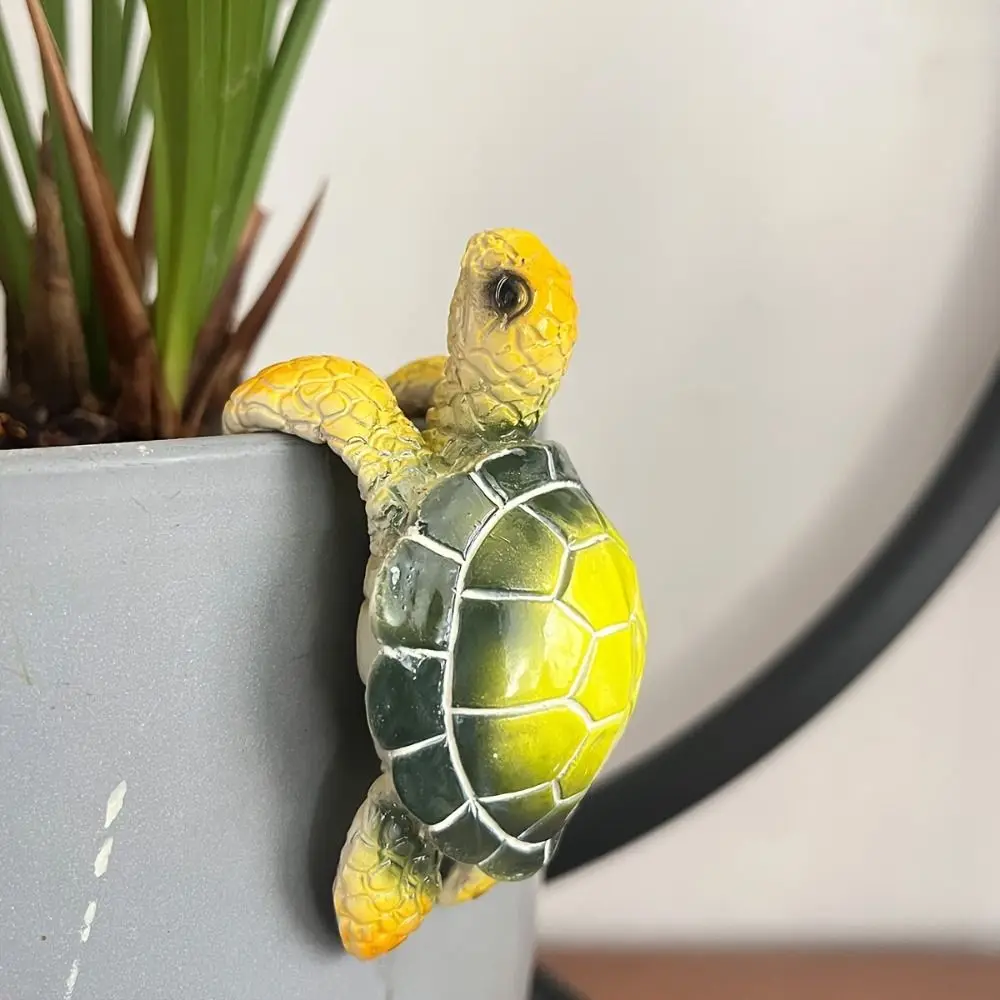 

Funny Cartoon Sea Turtle Flowerpot Hanger Cute Handmade Hanging Turtle Statue Resin Animal Figurine Fish Tank