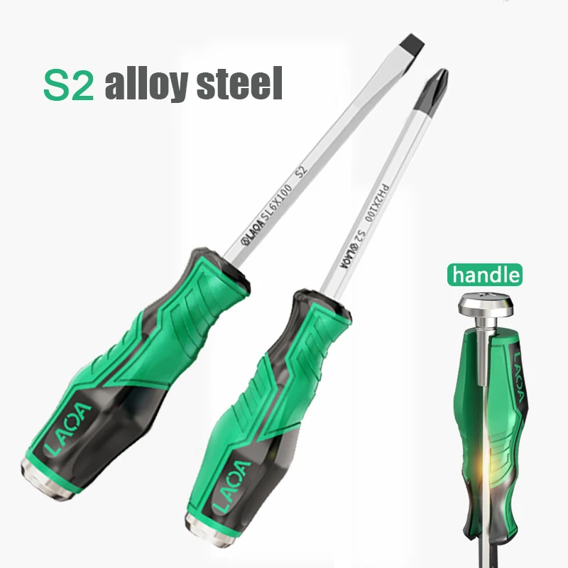 LAOA S2 Alloy Steel Screwdriver with Magnetic Heavy-Duty impact Screwdriver for Enhanced Precision And Tool Retention