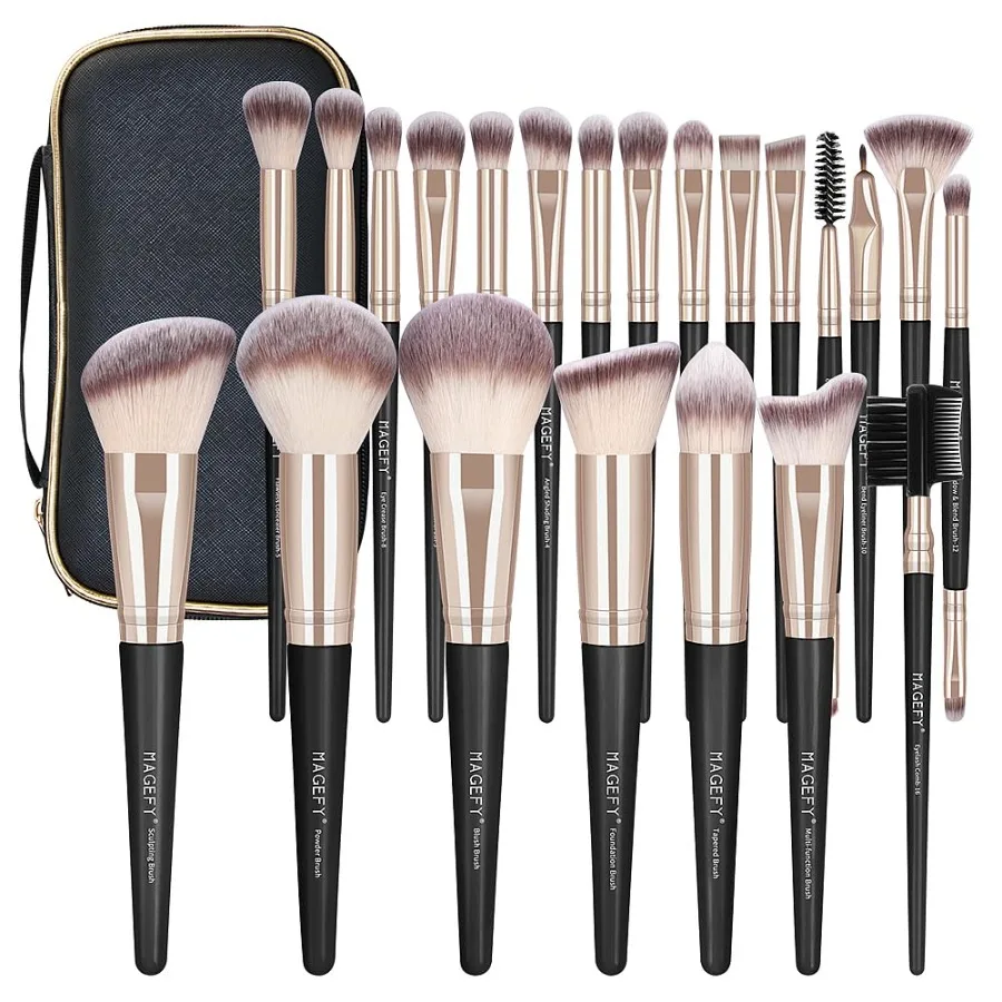 

Makeup Brushes 22 Pcs Professional Premium Synthetic Makeup Brush Set with Case Foundation Eyeshadow Brush Travel Make up Brush