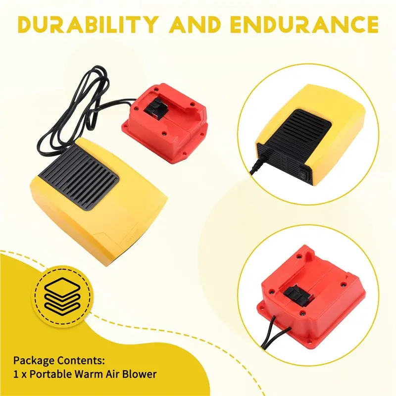 DTA6 Cordless Car Heater Electric Warm Air Blower for 18V Battery Heating Fan Windshield Demister Defroster