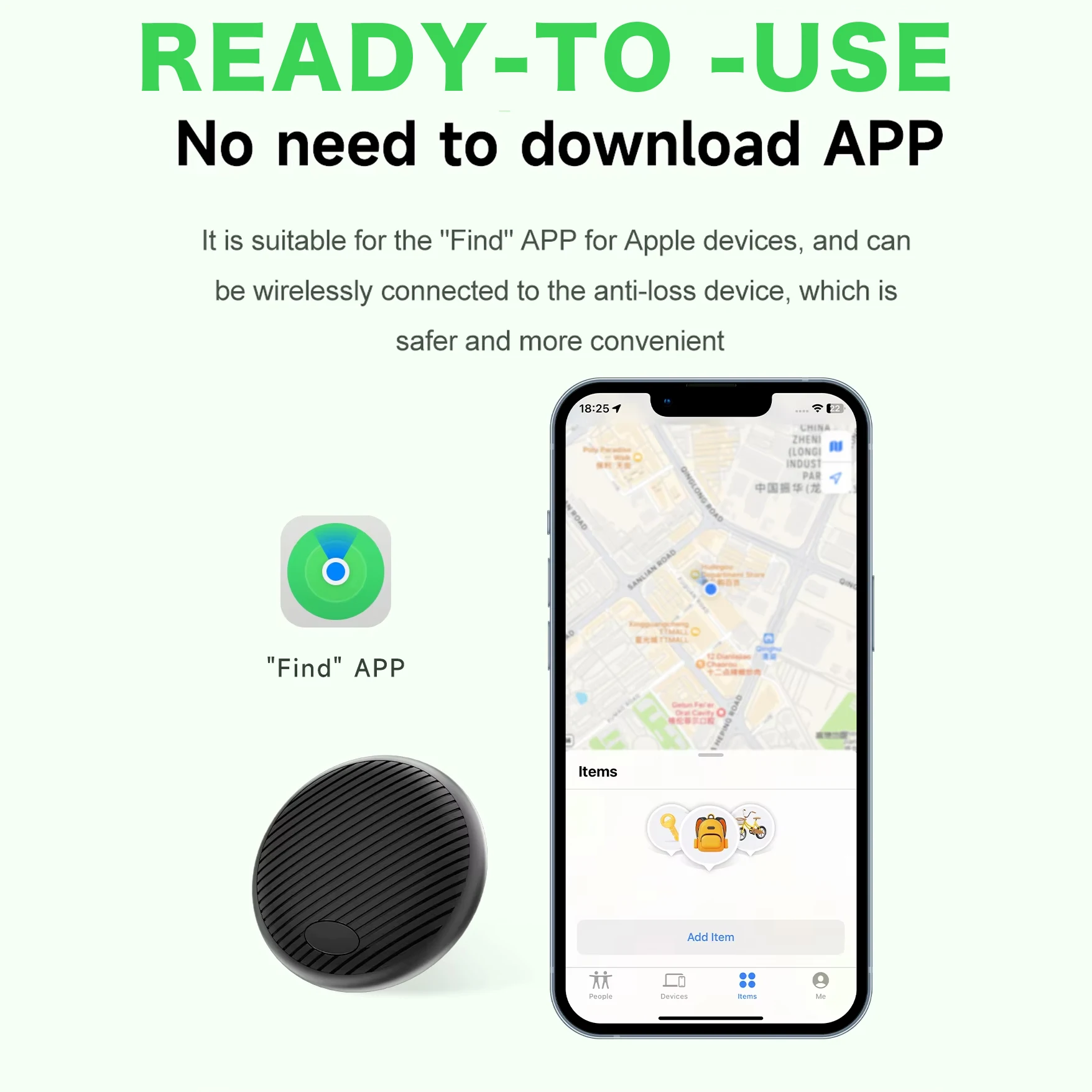 

ecurity Bluetooth GPS Tag Based on iphone Find My app Anti-lose Tracker Sound Locate Message Reminder Alarm Key Finder