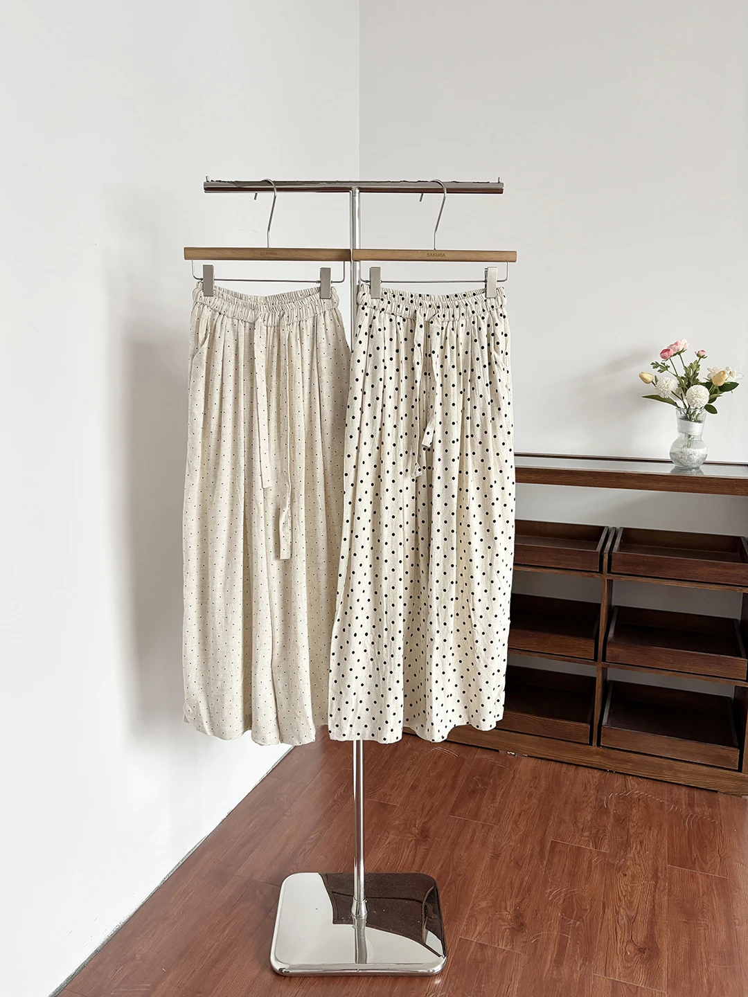 

High Waist Polka Dot Wide Leg Pants Women's Casual Style Summer Slimming Versatile Loose Fit Drapey Feel Commute Wind