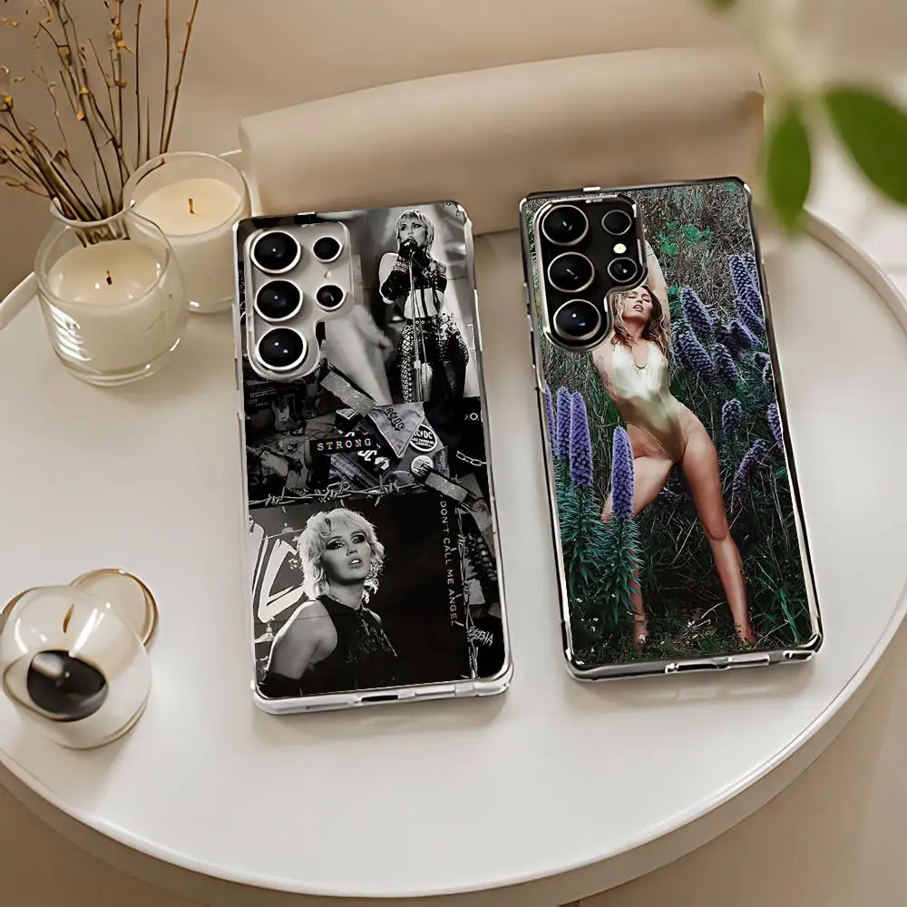 Singer M-Miley C-Cyrus Protection Silicone Case For Samsung Galaxy S21 S22 S23 S24ULTRA S25ULTRA FE Ultra Plus5G A52S S26 Cover