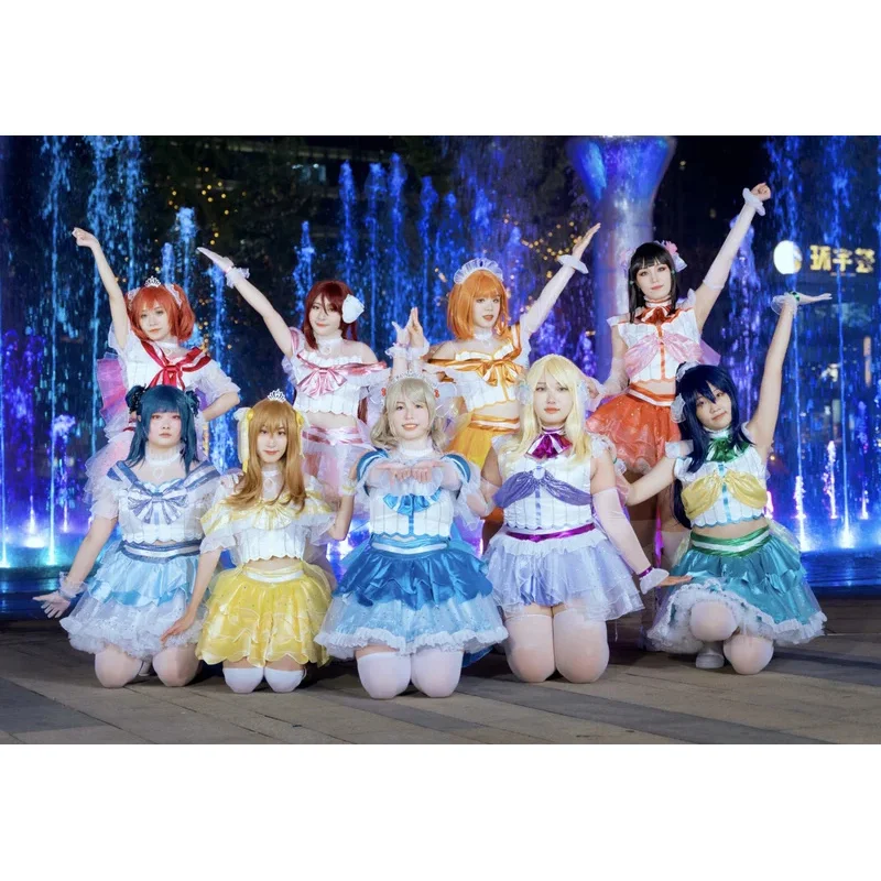 2025 Anime LoveLive! ¡Sol! !Aqours Love Aquarium Chika Ruby Dia Kunan todos los miembros encantadores uniformes SJ disfraz Cosplay mujer