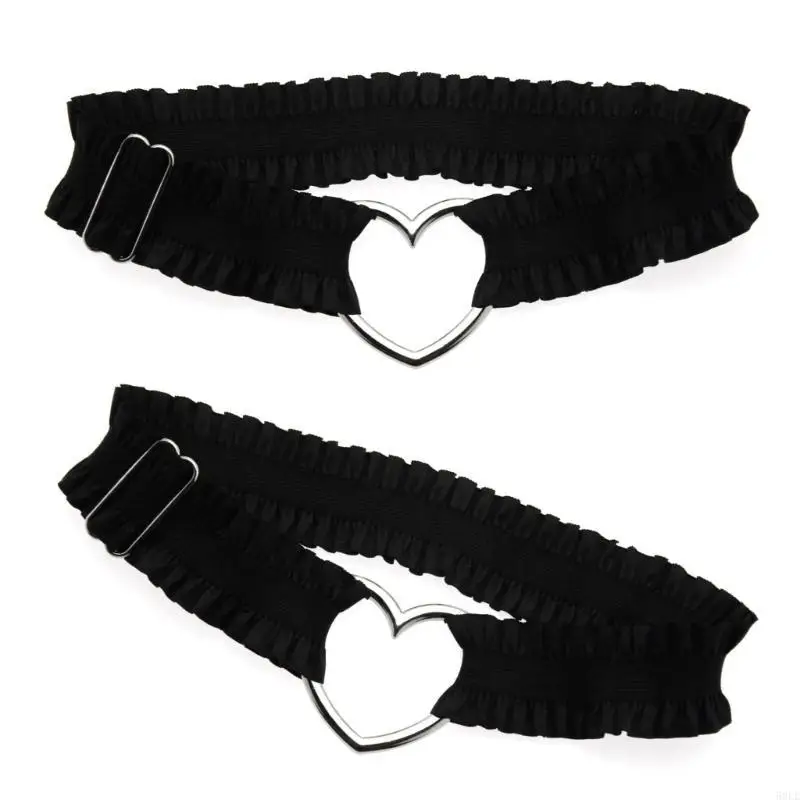 50LE PUNK LEG GARTERS LACE BAND RUCHED LEG BAND FOR WOMIN