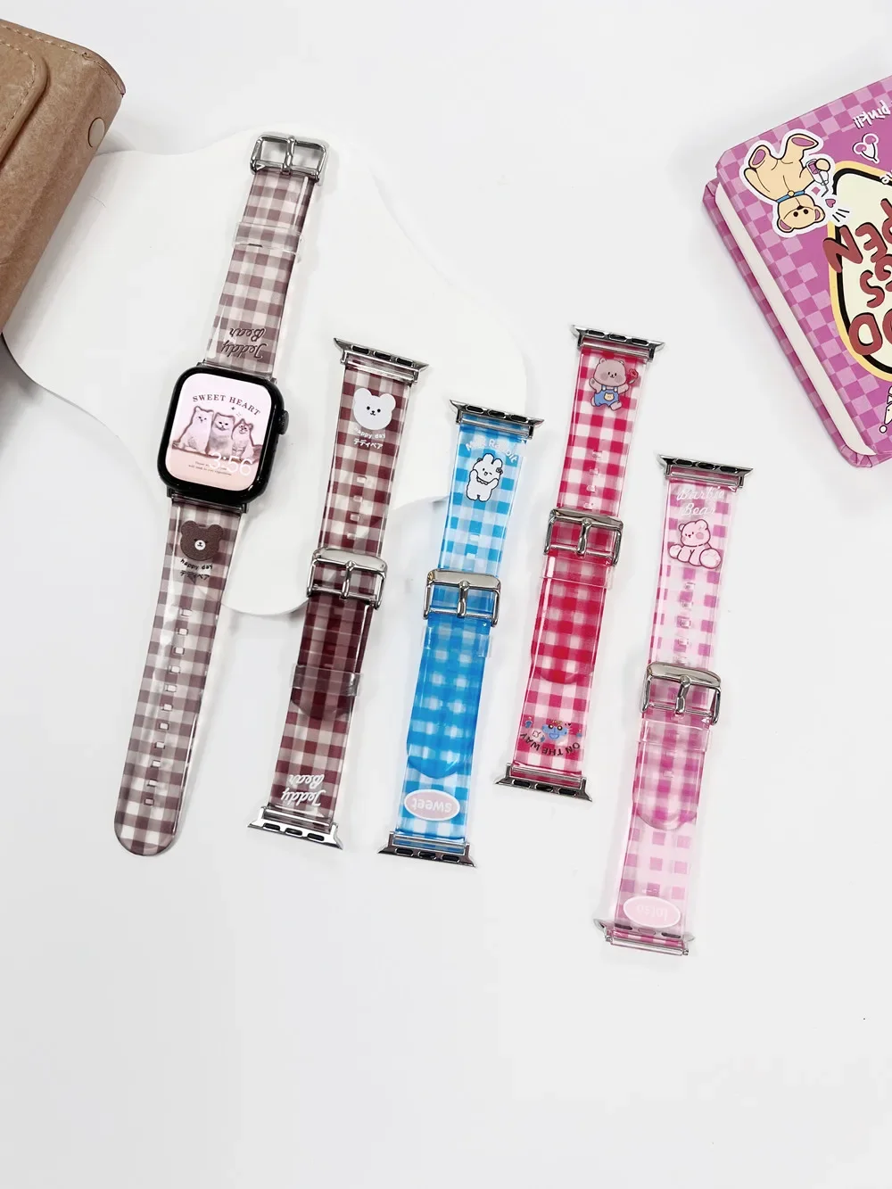 Cartoon Lattice TPU Strap for Apple Watch Band 49Ultra 40/44mm 6SE 5 4 3 2 Wristband for Iwatch 7 8 38/42mm 41/45mm Correa Loop