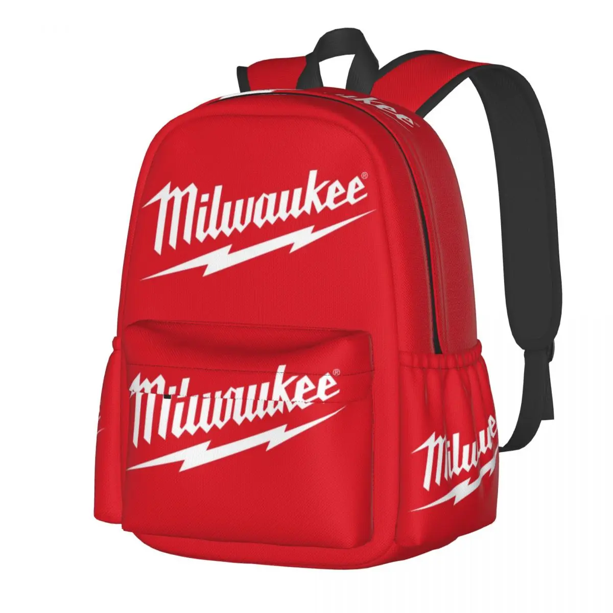 Popular W-milwaukeed Logo Student School Bookbag Canvas Daypack Elementary High College Travel Bags 17in