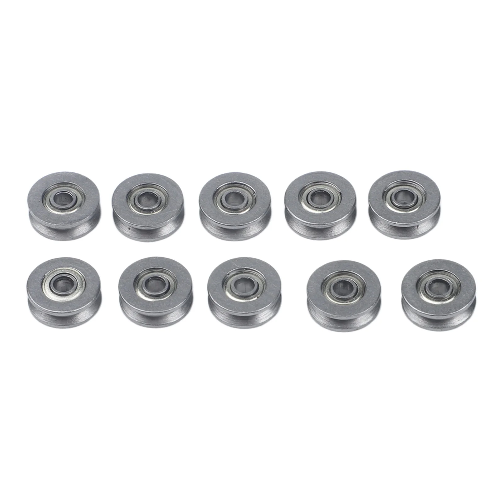 10PCS Carbon Steel V623ZZ Groove Round Bottom Track Pulley Bearings Sliding Rollers for Photography and Fitness