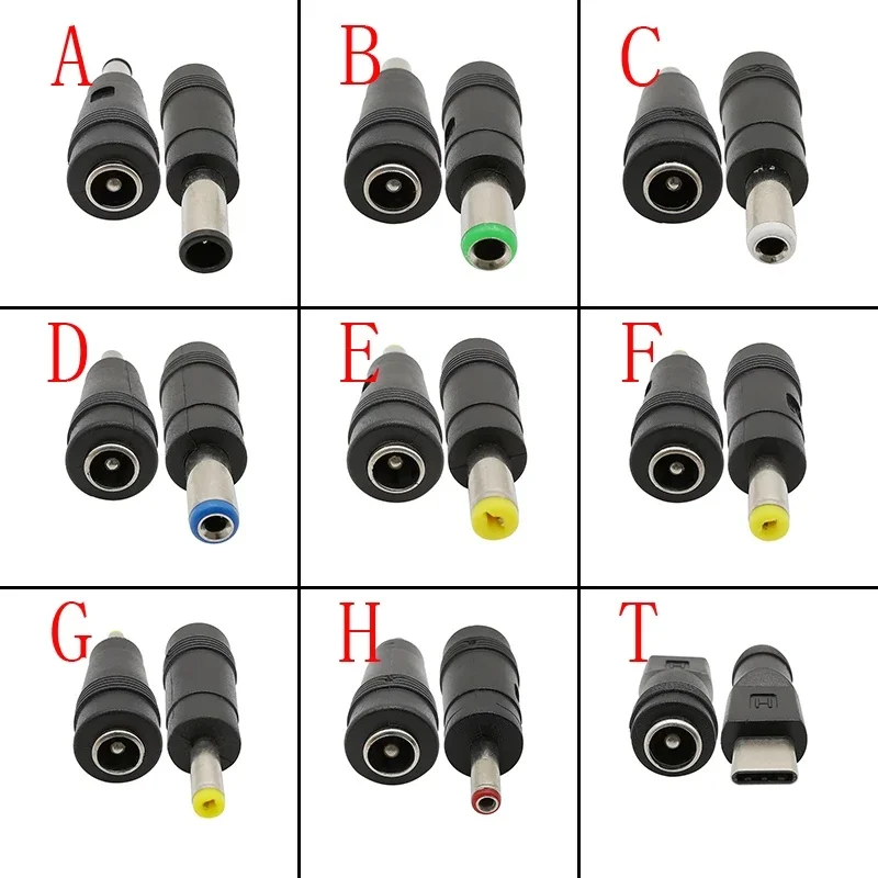 5Pcs DC Connectors 5.5x2.1mm Female to 5.5x2.5 5.5x1.7 6.0x4.4 6.3x3.0 4.8x1.7 4.0x1.7 3.5x1.35mm Male Laptop Power Plug Adapter