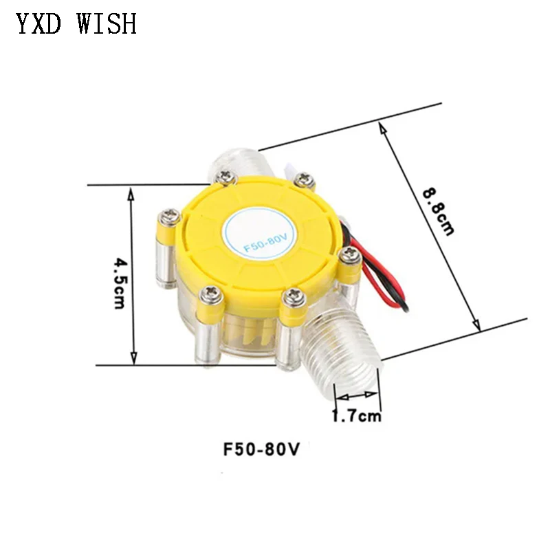 DC 5V/12V/80V 10W Water Flow Pump Mini Hydro Generator Turbine Flow Hydraulic Conversion for Energy Conversion Energy Generators