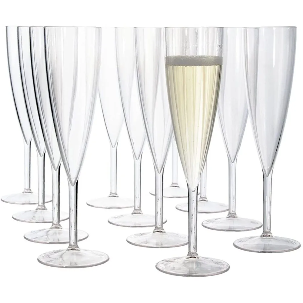 8 pezzi x Home Party Wedding stoviglie usa e getta 147ml tazza di flauti di Champagne riutilizzabile in plastica usa e getta