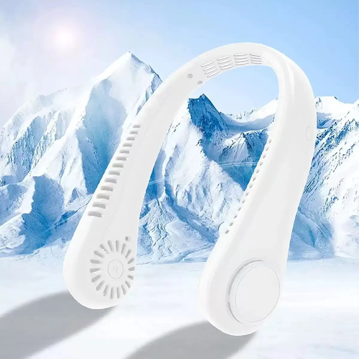 Ventilateur de cou portable 2026, rechargeable par USB, mini ventilateur sans pales, rafraîchisseur d'air silencieux pour extérieur, ventilateur sportif multifonctionnel