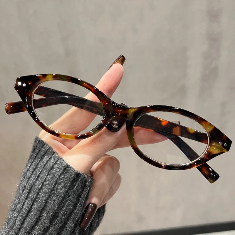 

Ins Y2k Small Frame Glasses Cat Eyes Oval Anti Blue Light Computer Optical Eyeglasses Eyewear Nearsighted Frame Unisex