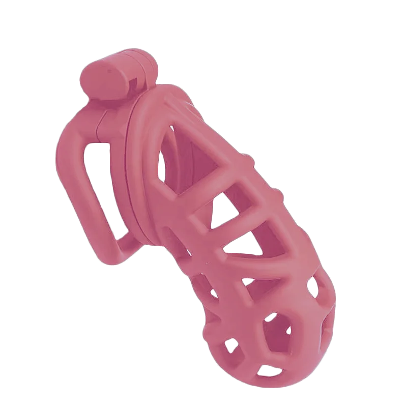 2026 New Pink Chastity Lock Cage SM Flirting Breathable Resin Male Penis Lock Breathable Male Chastity Device Prohibited Abstine view 2