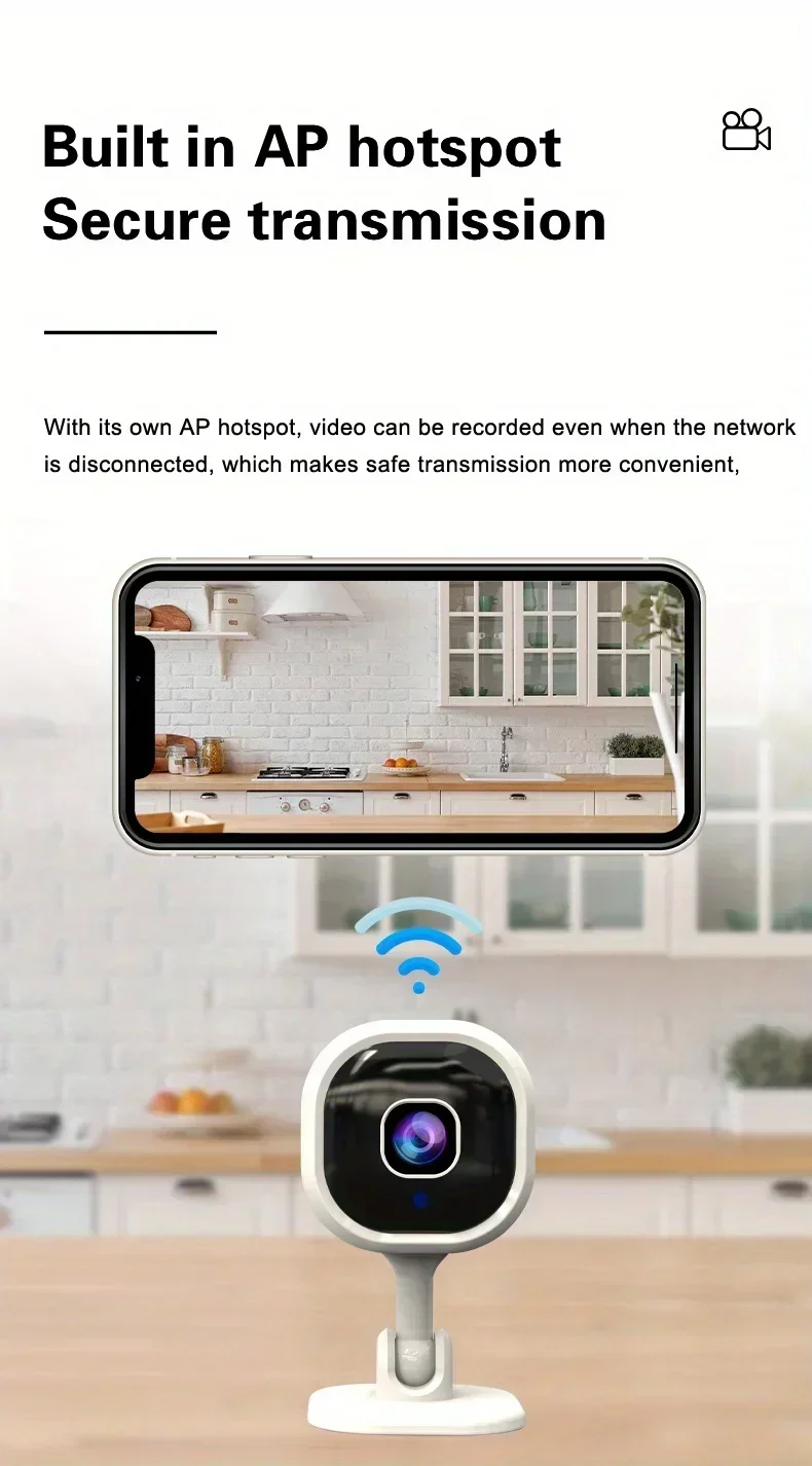 กล้องตรวจจับการเคลื่อนไหว Wi-Fi ไร้สายระบบอินเตอร์คอมสองทาง A3 Mini HD การมองเห็นได้ในเวลากลางคืนดูระยะไกลกล้องเตือนแบบกดสำหรับโทรศัพท์มือถือ