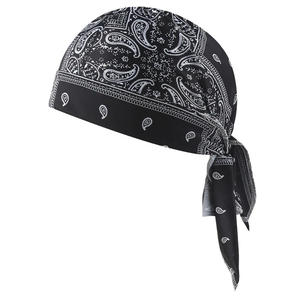 New Paisley Print Hijab Caps Quick Dry Adjustable Bandana Headscarf Comfortable UV Protection Pirate Hat Running