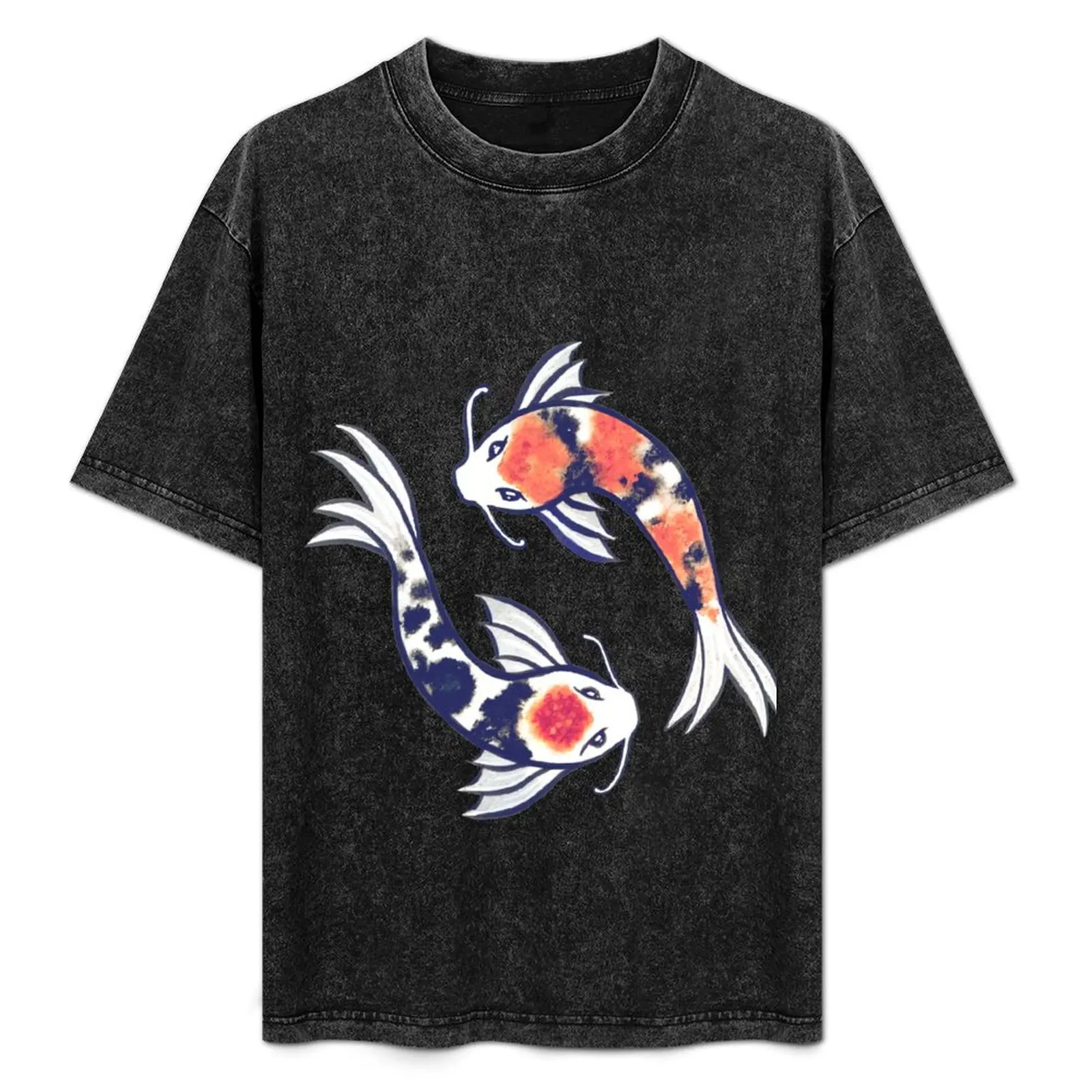 Swirling Koi T-Shirt anime figures blue archive mens designer clothes