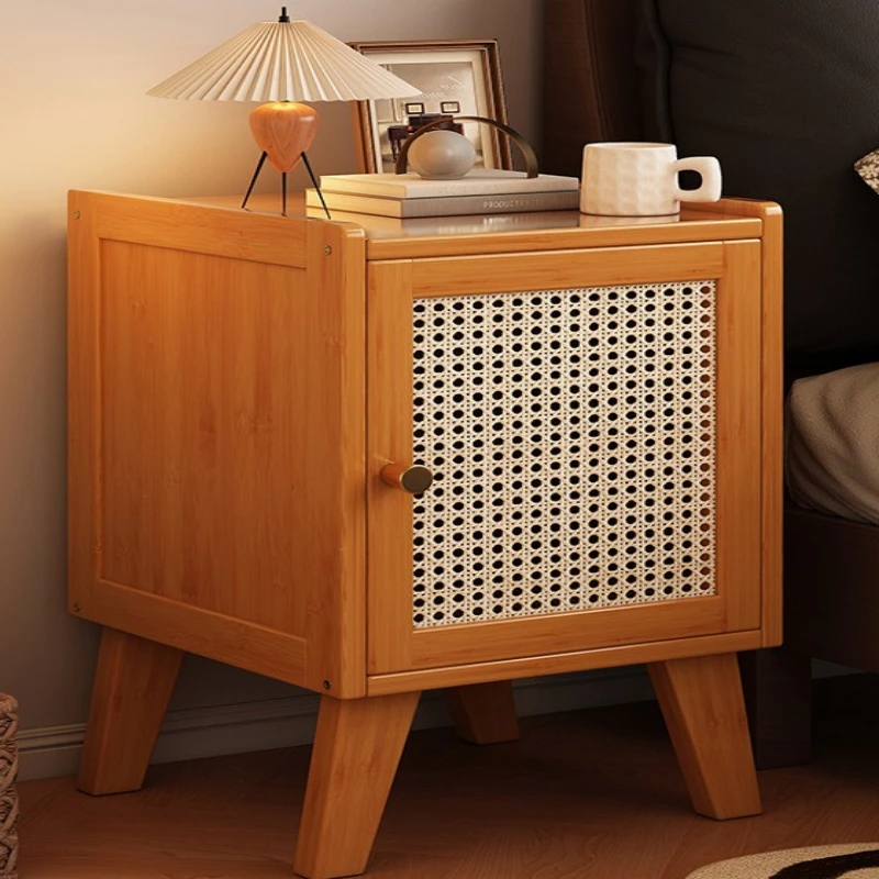 Bedside table simple small bedroom room bedside table plastic rattan light luxury storage