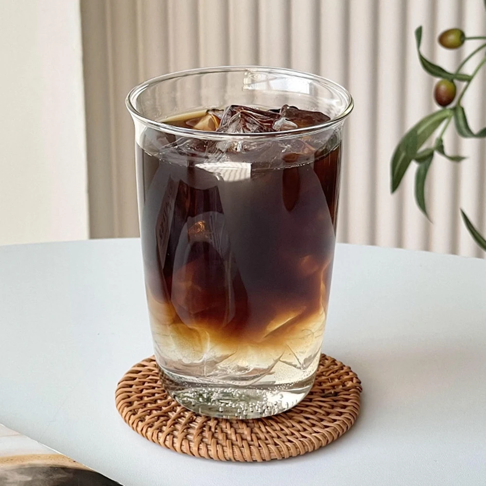 Ice Coffee Cup Drinking Glasses Clear Glass Cup for Tea Soda Cocktail Whiskey Water Wine Gifts for Men Women Birthday Daily Use