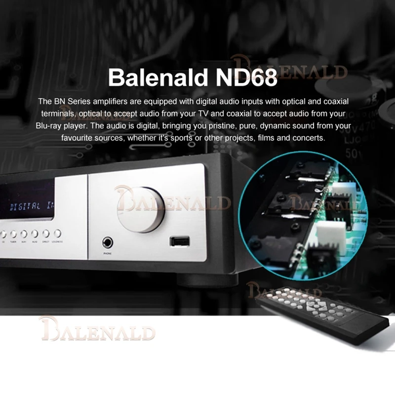 

ND68 Fever-grade мощный домашний Bluetooth без потерь USB цифровой Hi-Fi усилитель