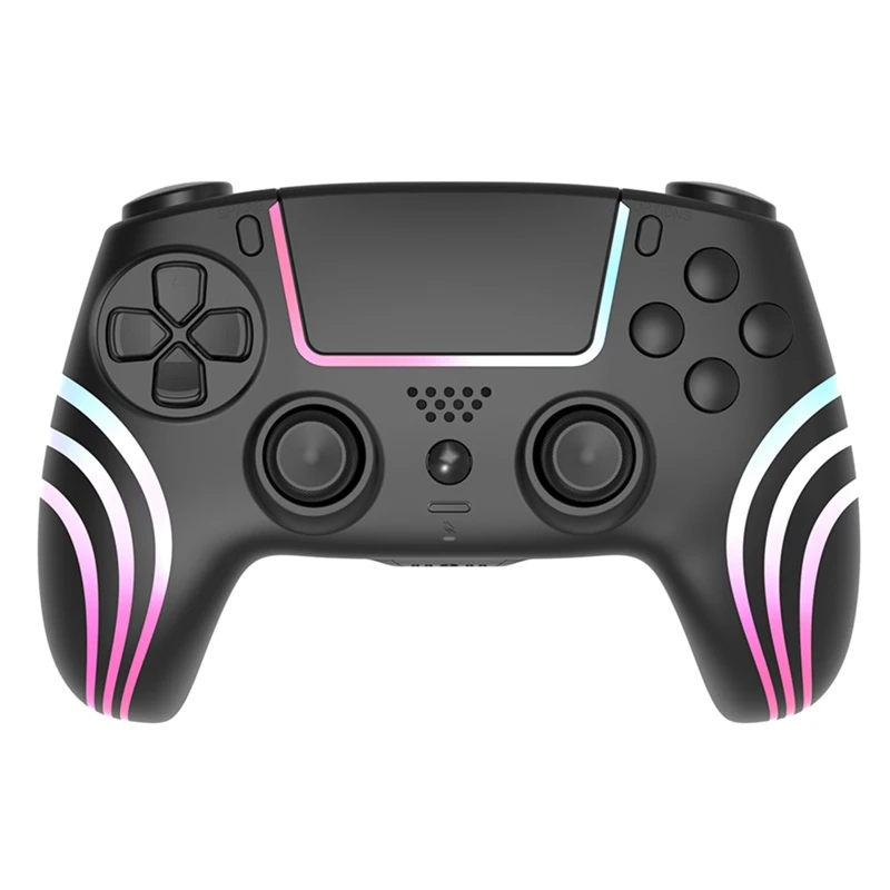 

Wireless Bluetooth Game Console For PS4/Windows PC Dual Vibration Turbo Key Hall Joysticks Gamepad With RGB Light