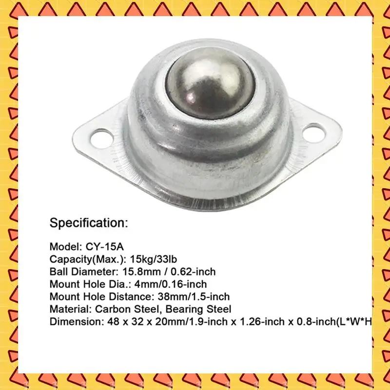 

A008 36 Pieces CY-15A Ball Transfers Universal Rotation Ball Conveyor Wheel Caster Roller 5/8 Inch Ball Bearings