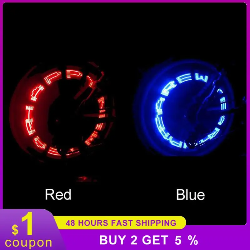 Bicycle Wheel LED Car Spoke Wheel Light Outdoor Mountain Bike Letter Nozzle Light Valve Warning Light Bicycle Accessories