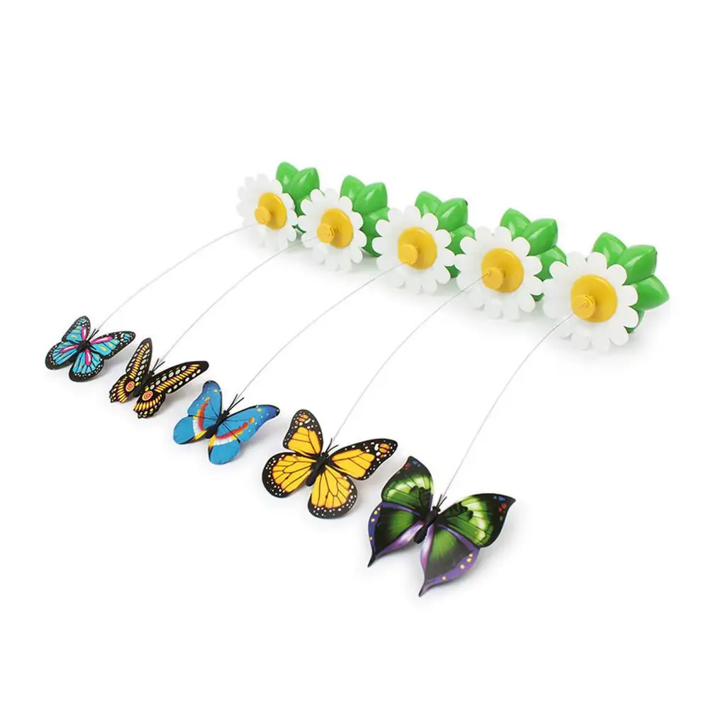 Electric Butterfly Cat Toy Automatic Electric Rotating Shape Butterfly Kitten Pet Animal Training Bird Dog Toy Funny Intera K2F9