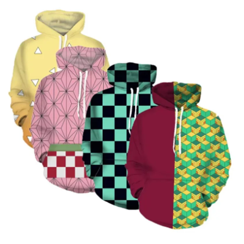 Anime Demon Slayers Hoodie Men's Cos Outfit Peripheral Printing 3D Hooded Hoodie Decoration Supplies Streetwear Harajuku Y2K