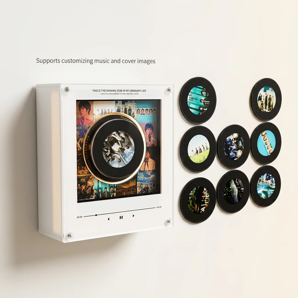 Custom NFC Music Fridge Magnet Personalized Photo & Audio Modern Design Wedding/Graduation/Easter Gift Small MOQ Available