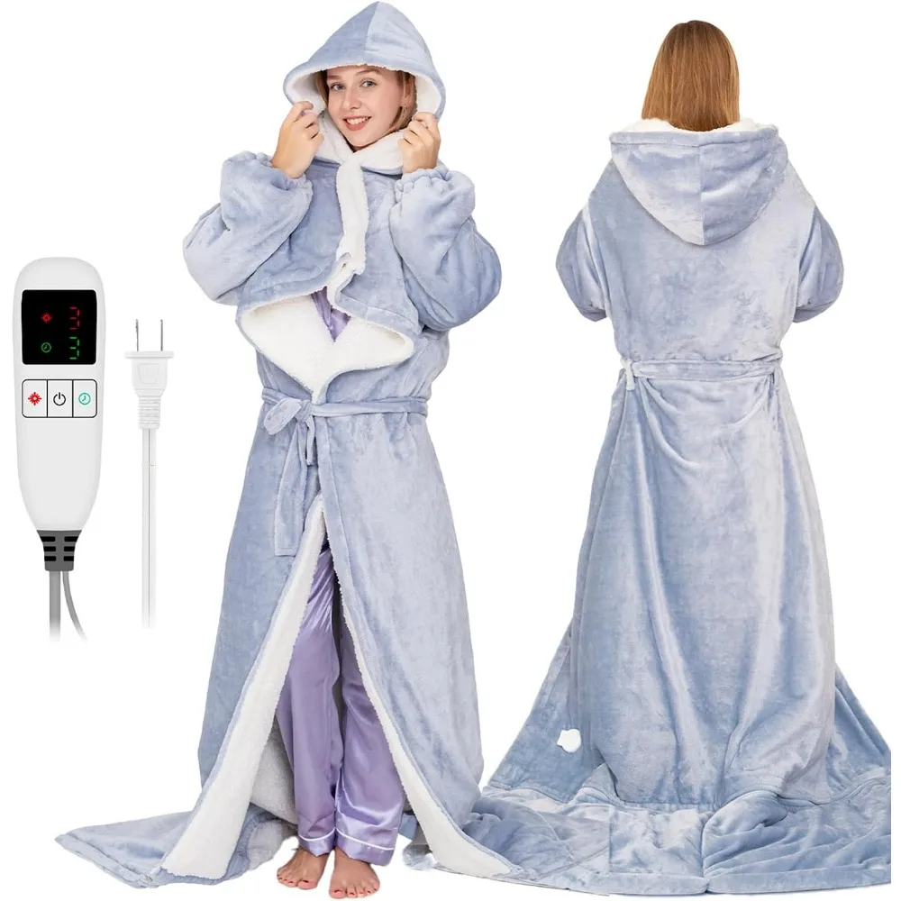 

Женское одеяло с электрическим подогревом, толстовка со съемным карманом для ног, уютный утепленный халат с рукавами
