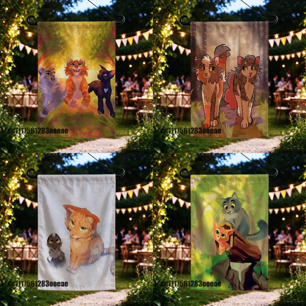For Warrior Cats Yard Flag Banner Custom Outdoor Home Advertising Cloth Decoration Garden Flags