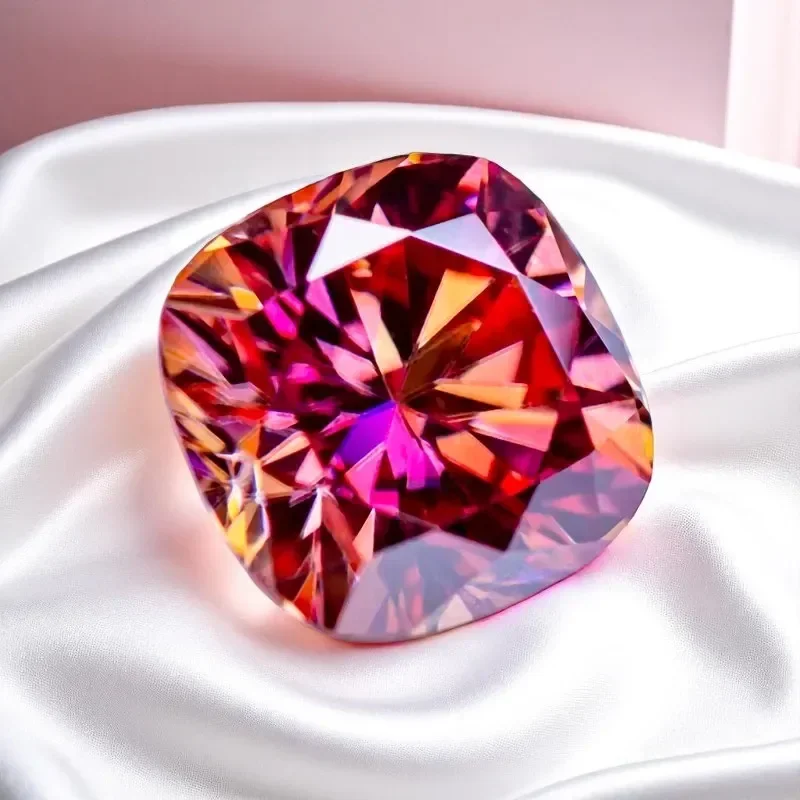 

L-кавун красного цвета, муассанит, алмазная подушка, огранка, лабораторный драгоценный камень, сделай сам, усовершенствованные материалы для изготовления ювелирных изделий с сертификатом